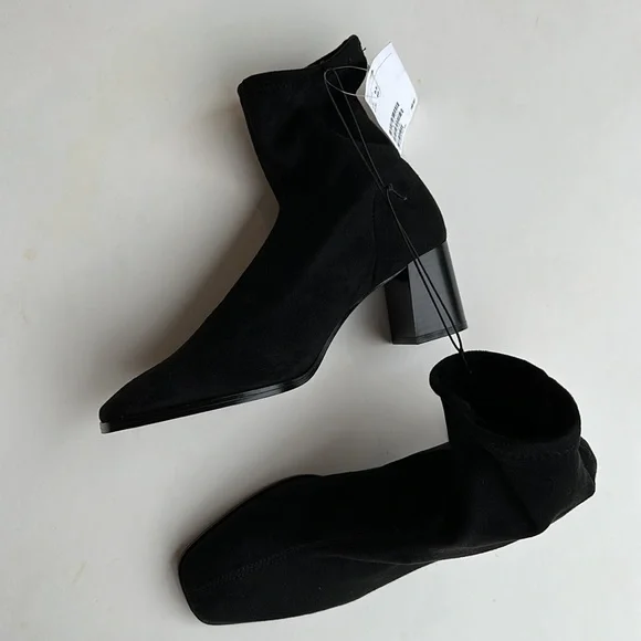 H&M Shoes Hm Black Suede Sock Booties Poshmark